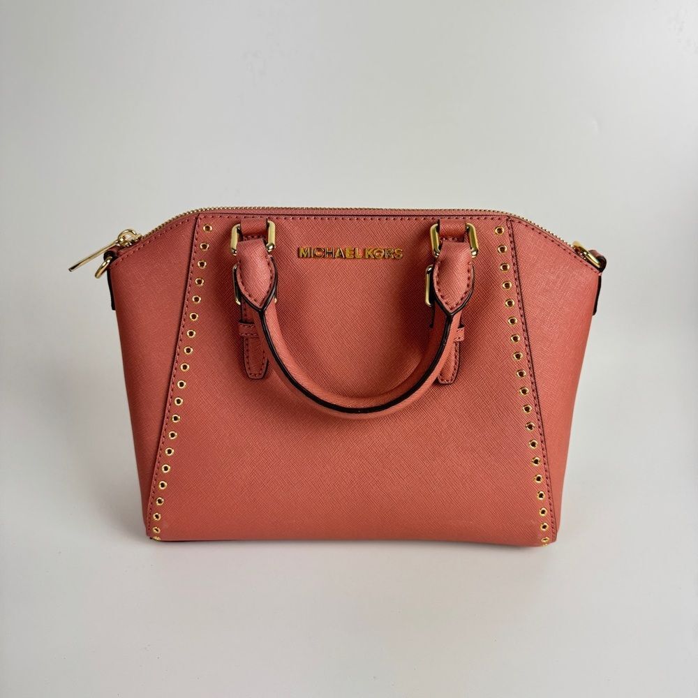 Michael Kors Dusty Coral Pink Satchel Crossbody Bag - Picture 1 of 8